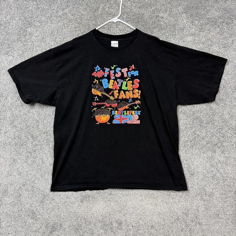 Vintage Y2K 2002 Gildan Shirt 2XL The Fest For Beatles Fans Beatlefest Graphic